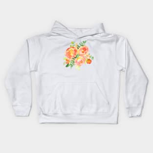 Sunset Fall Florals in Watercolor Kids Hoodie